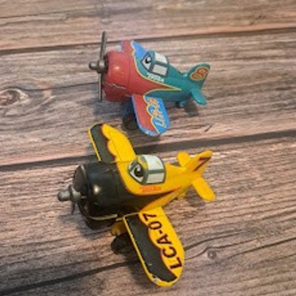 Tonka Diecast Airplane Toy Set Blue Red 8 Yellow Black Vintage Propeller Planes